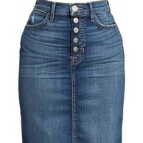 Women's Hudson Remi High Rise Denim Pencil Skirt Blue Size 25 - Picture 3 of 13